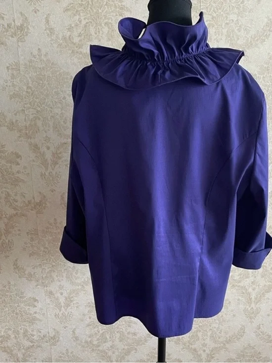 Joseph Ribkoff Purple Ruffled Front Blouse - Picture 5 of 9